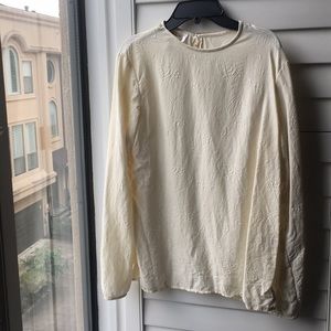 Cream silk talbots top with paisley pattern